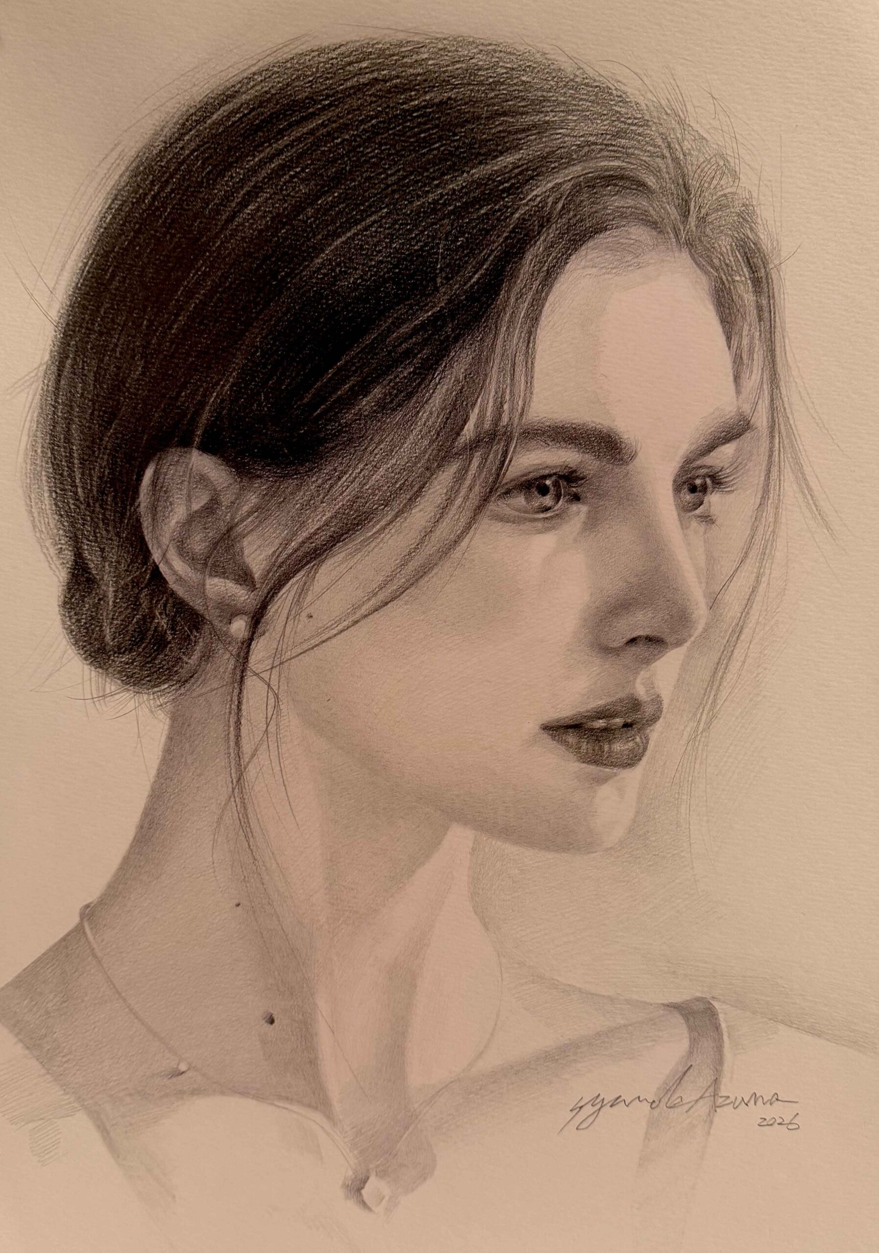 鉛筆素描デッサン：人物画(女性)の描き方 by 東俊達先生（AZUMAs式