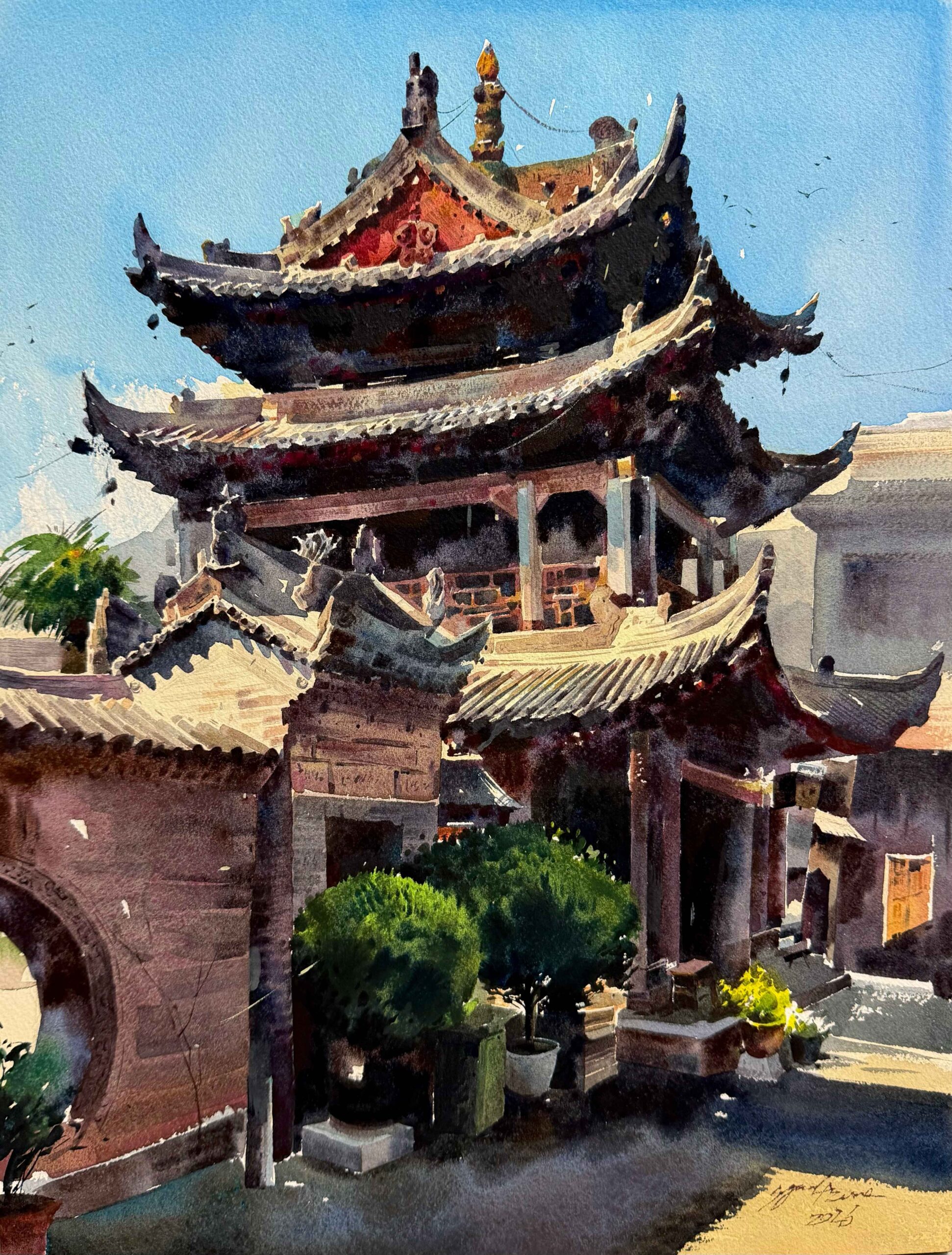 水彩画：建物の描き方 by 東俊達先生 | 大阪絵画教室AZUMAs【大人•美大